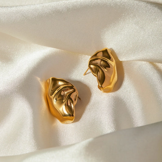 Aretes chapados en oro de 18K de acero inoxidable