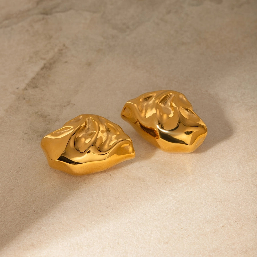 Aretes chapados en oro de 18K de acero inoxidable