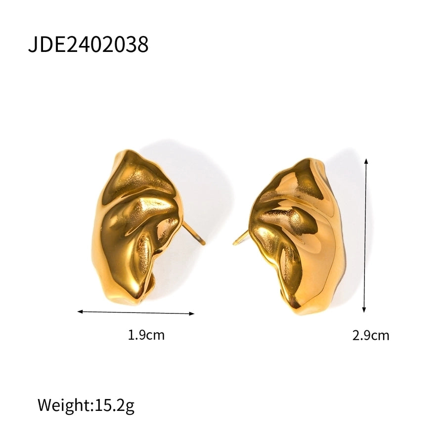 Aretes chapados en oro de 18K de acero inoxidable