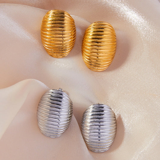 Aretes chapados en oro de 18K de acero inoxidable